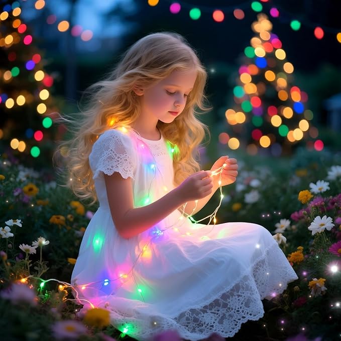 ZNYCYE 50 LED Fairy Lights with Timer, 6 Pack 8.2 Ft 8 Modes Battery Operated String Lights, Multi-Color for DIY Wedding Bedroom Mason Jar Vases Table Party Christmas Decoration