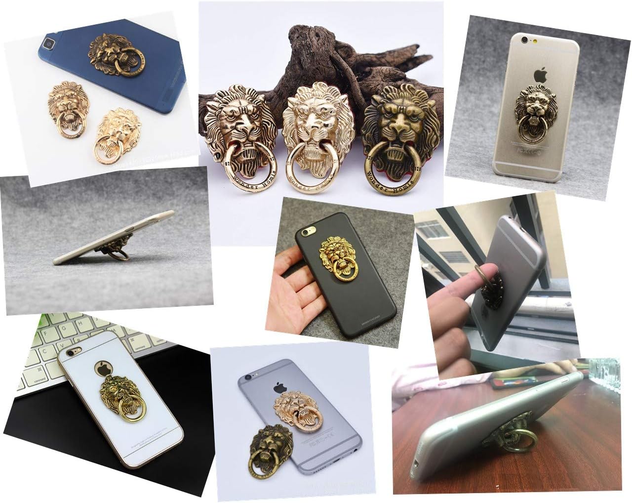 Lion Pattern Cell Phone Ring Stand Holder - Colorful Cute Pattern Painted Universal Metal Buckle Finger Ring Kickstand