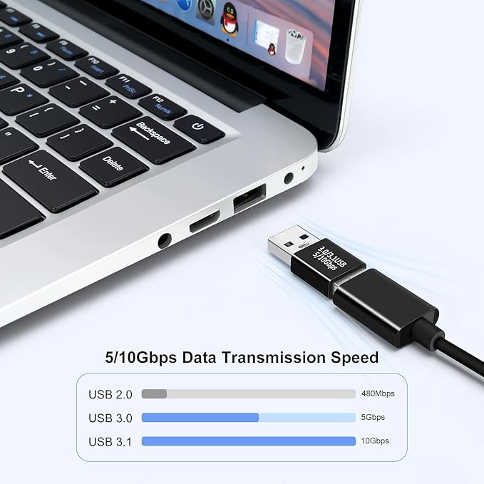 2 Pack USB 3.0/3.1 Male to Male Adapter and OTG 3.0 USB A to A Adapter, Extension or Expansion