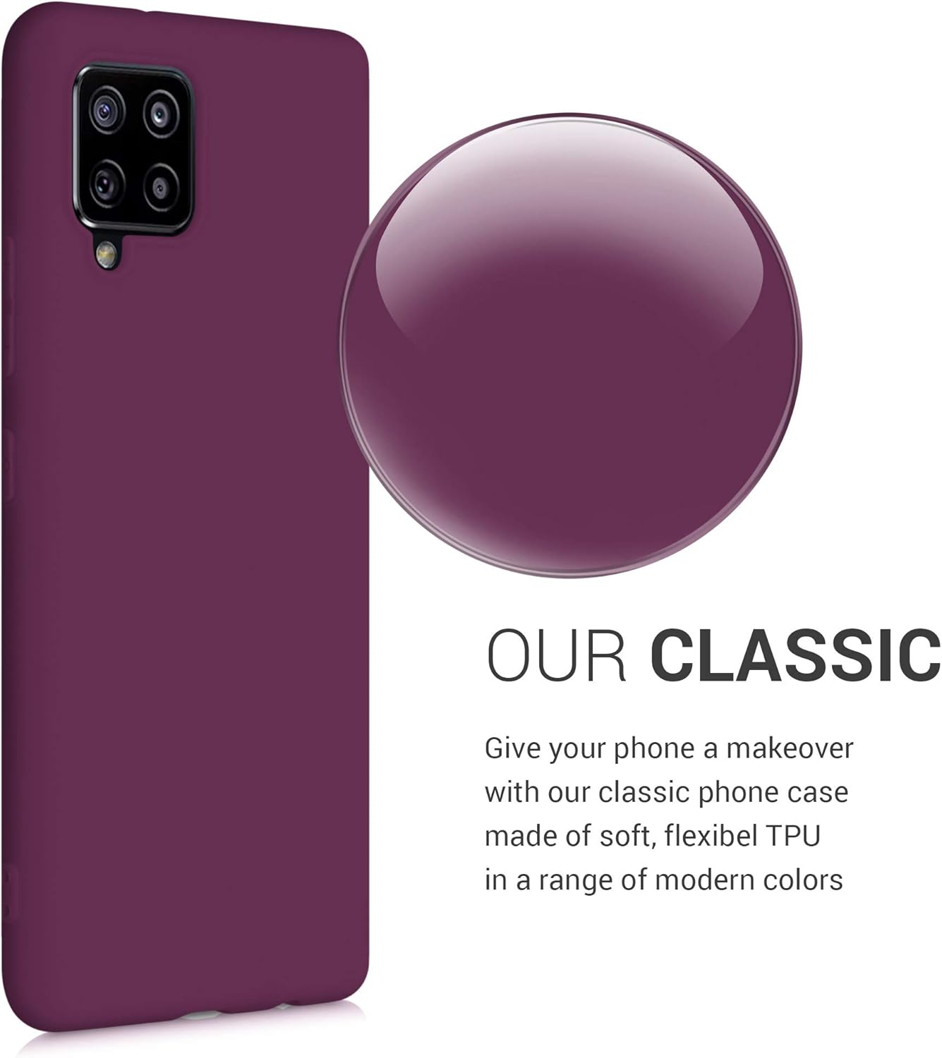 kwmobile Case Compatible with Samsung Galaxy A42 5G - Soft Slim Protective TPU Silicone Cover - Bordeaux