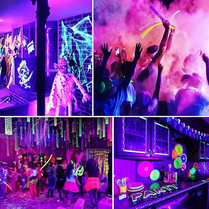 66 Foot Black Light Strips & Remote, Dimmable Flexible Blackights Strip Lights for Glow Party Body Paint Birthday Bedroom Room Fluorescent Tapestry Poster, Non-Waterproof 1200 LEDs 66ft/20M