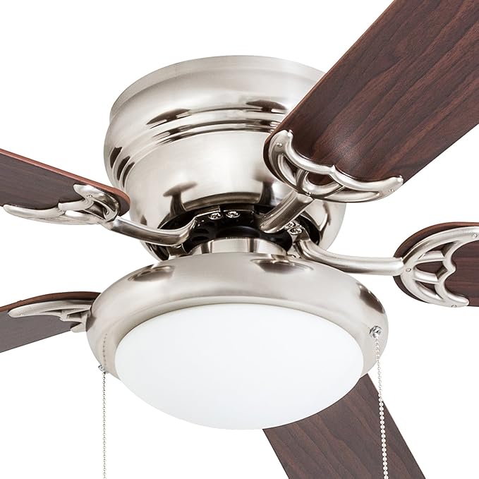Portage Bay 50252 Hugger 52" Brushed Nickel West Hill Ceiling Fan with Bowl Light Kit