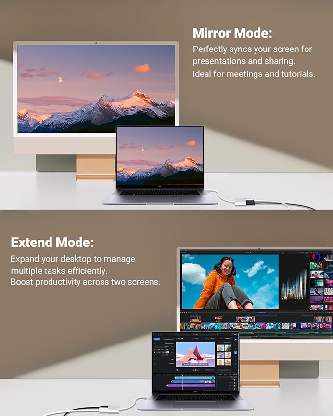 USB C to HDMI Adapter, Type C to 4K HDMI Adapter with 100W PD Multiport Digital AV Converter for MacBook Pro/air, iPad Pro/air, iPhone 15/16/17, Tablets, Switch and More USB-C Devices