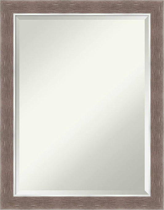 Amanti Art Brown Bathroom Mirror for Over Sink, 27x21 Noble Mocha Rectangle Vanity Mirror, Medium Casual Frame, Hangs Horizonally and Vertically, Bathroom Wall Decor, Beveled Edge