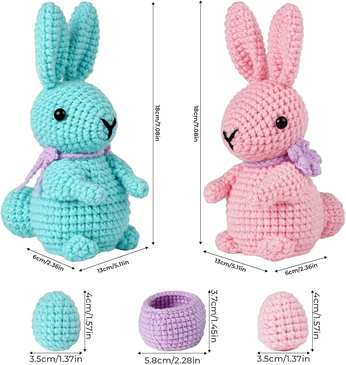 Wizardi Amigurumi DIY Crochet Kit - Rabbits F07N8-M172