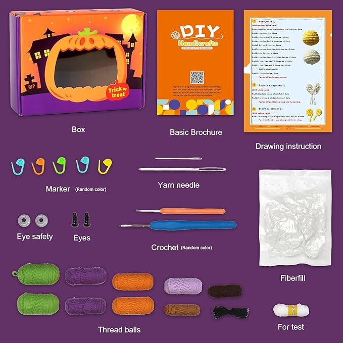 Wizardi Amigurumi DIY Crochet Kit - Halloween F07N8-M103