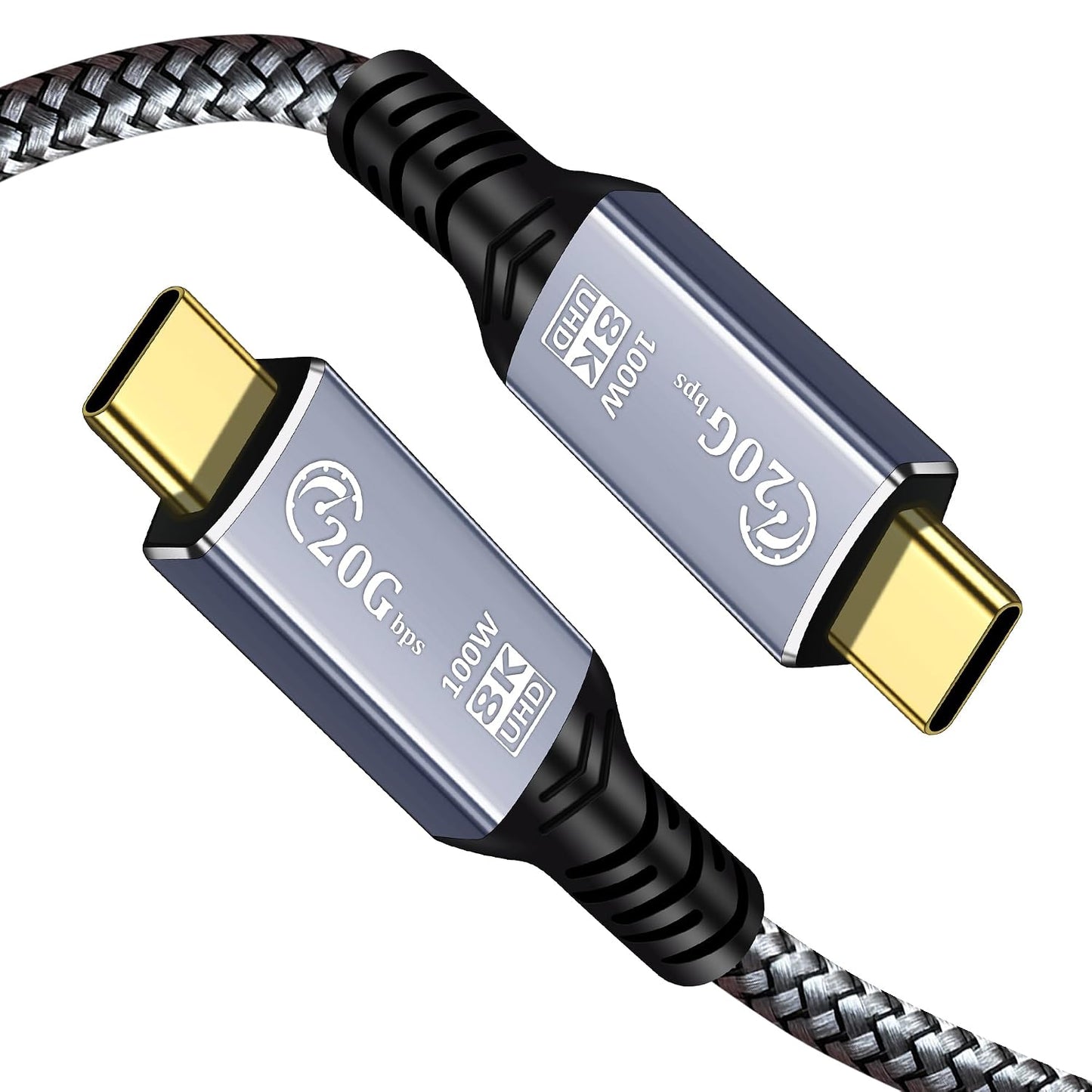 1FT, 3.2 2X2 8K 20Gbps 100W 15/16 1FT) Tan QY USB C Cable USB C Gen Cable, Monitor Video Output, High Speed Data