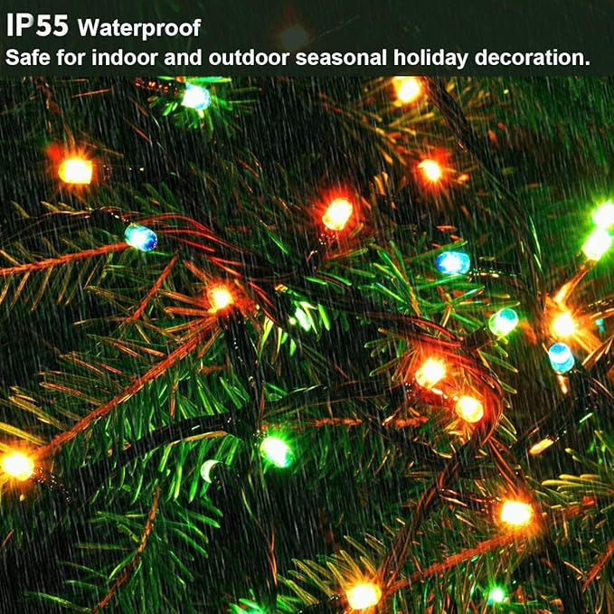 Decute 800LED 272ft Christmas String Lights UL Certified 8 Modes, Waterproof Outdoor Indoor Twinkle Starry Light for Christmas Tree Patio Garden Party Decor, Multicolor