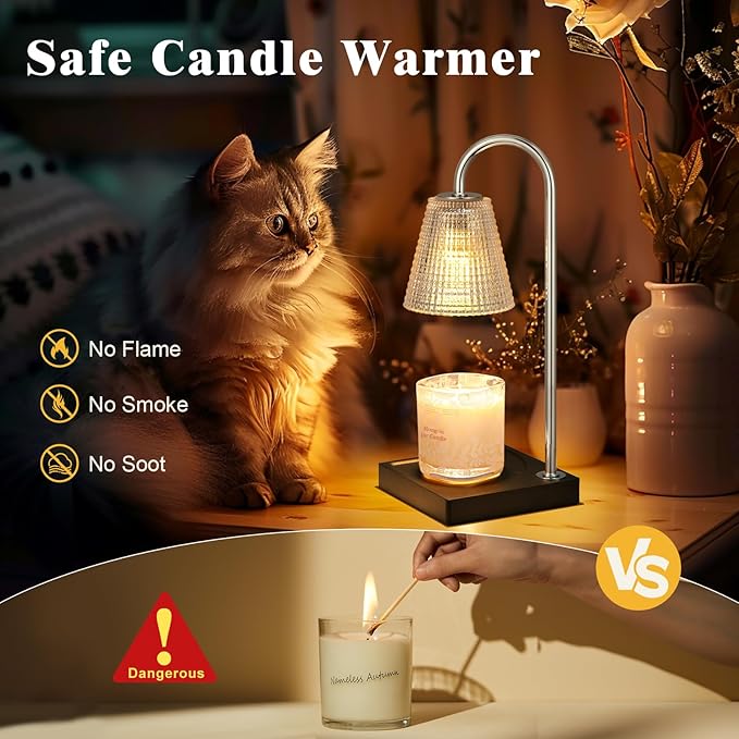 Candle Warmer Lamp with Timer Dimmer,House Warming Gifts New Home Room Decor,Birthday Gifts for Women Mom Sister,Modern Wax Warmer for Scented Wax Jar Candles