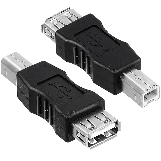 2 Pcs 2.0 A Female to USB B Male Printer Converter - USB A to B Adapter - AF/BM Adapter