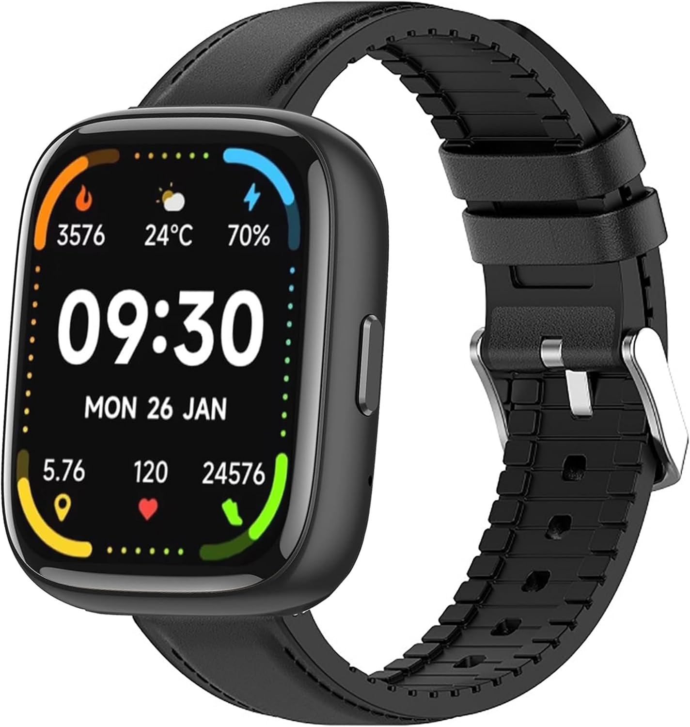 IDW17, IDW21, IDW23, IDW25, IDW26 Smart Watch Band, 22mm Leather Silicone Breathable Replacement Strap for Faweio IDW26