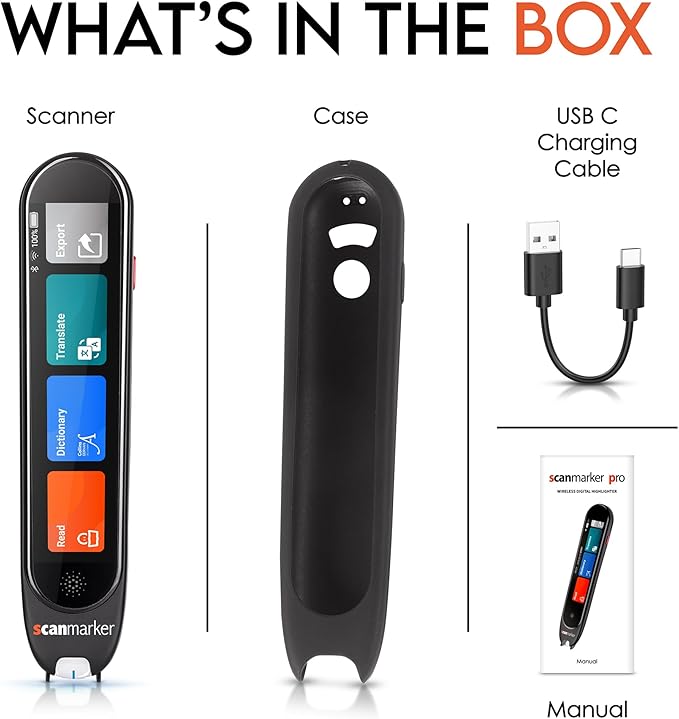 Scanmarker Pro | Translation Pen & Reading Pen for Kids & Adults | Assistive Tool & Language Translator Device for Dyslexia, Reading Support & Language Learners | Translator Pen for 100 Languages