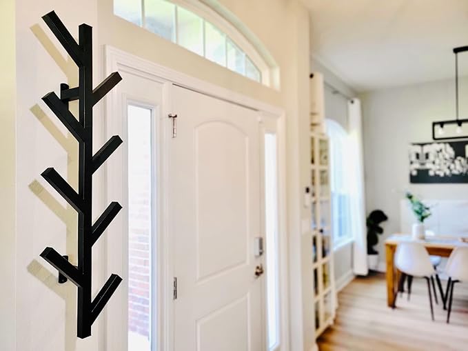 PREMIUM RACKS Coat Rack & Hat Rack - Modern Design - Wall Mounted - Stylish - (Black)