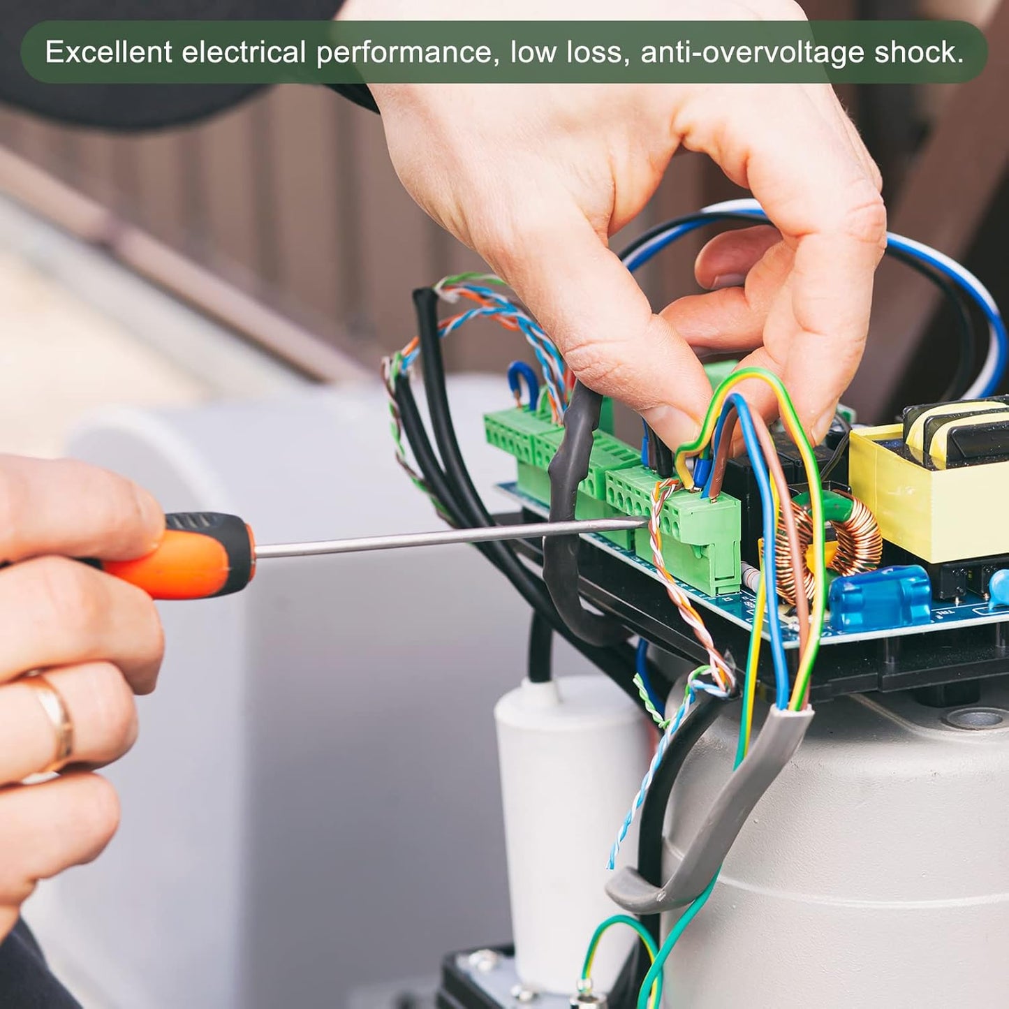 YOKIVE CBB60 Run Capacitor, 450V AC 20uF 50/60Hz with M8 Fixing Stud, Low Loss Round Capacitor for Washing Machines