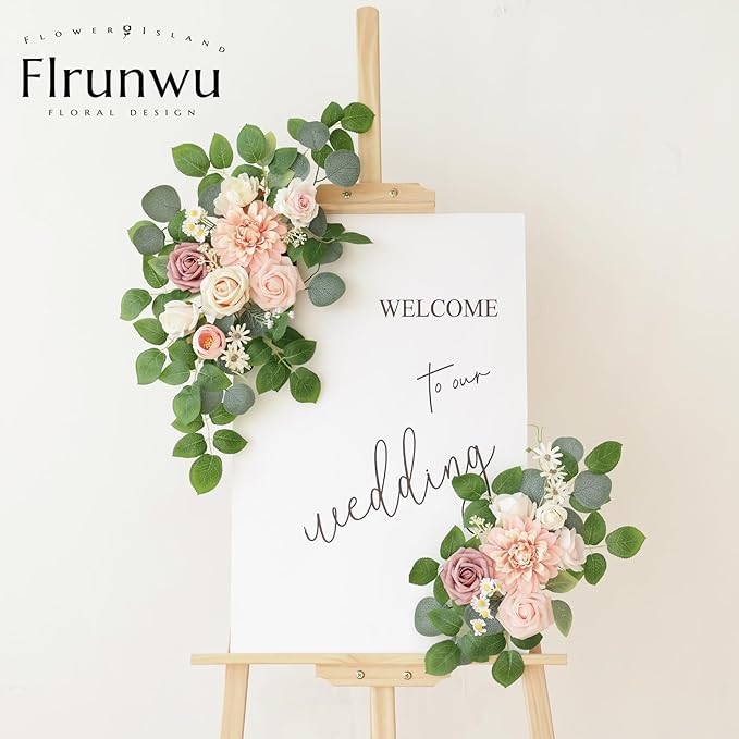 Artificial Flowers Decorations Pack of 2,Centerpieces for Wedding Reception Backdrop Decoration, Floral Decor Wall Home Entryway OutdoorDecorations (Pink)