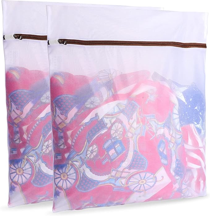 Gogooda Set of 2 Extra Large Mesh Laundry Bags Washing Bags for Blouse, Jacket,Pants, Sheets, 20×24inch