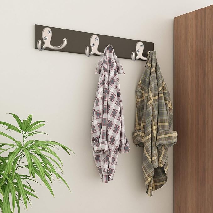 IBosins 20 Pack Heavy Duty Coat Hooks Wall Mounted with 40 Screws Wall Hooks Retro Double Prong Hooks Utility Hooks for Coat, Scarf, Bag, Towel, Key, Cap, Cup, Hat