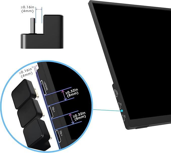 Kado 180 Degree Mini HDMI to HDMI 4K 60Hz Adapter U Shaped Mini HDMI Male to HDMI Female Extender Converter for Portable Monitor, Laptop, Tablet, Camera and Projector (Dual Combo Up Down Angle)
