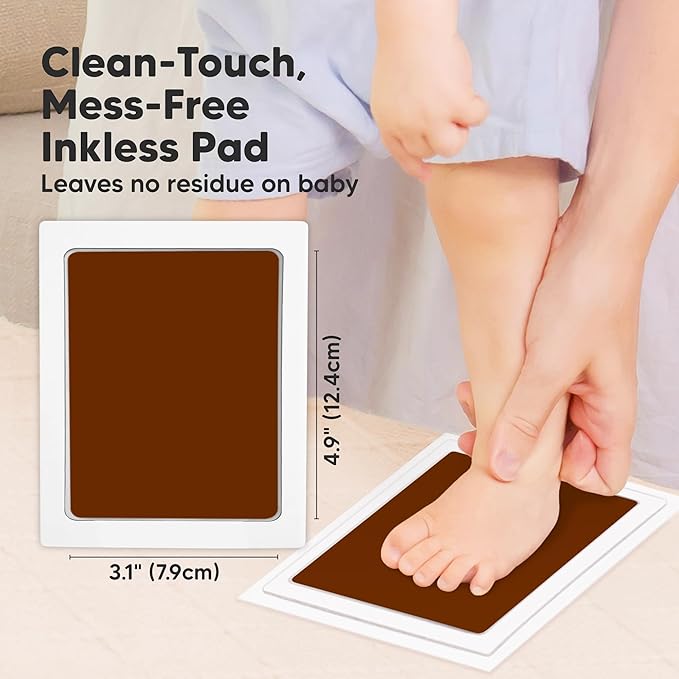 4-Pack Inkless Baby Hand and Footprint Kit - Mess Free Ink Pad for Newborn Keepsake, Dog Nose & Paw Print Kit, Clean Touch Ink Pad for Baby Hand & Footprints, Ideal New Mom Gifts (Autumn, L)
