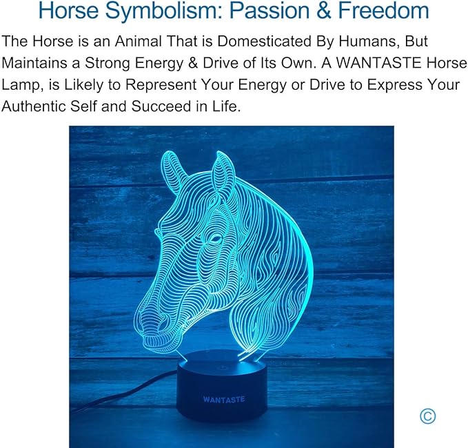 Horse 3D Decor Lamp Gifts for Boys Girls Room, Night Light Toys with Remote, Bedside Nightlight for Kids Baby