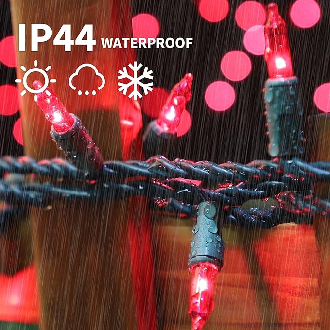LAMPHOME Super-Bright Extendable Pink Christmas Lights Decoration 150Lights 31.9ft UL Certified Mini Bulb String Lights Set for Outdoor Christmas Tree Garden Holiday Party Patio Wedding Garland Decor