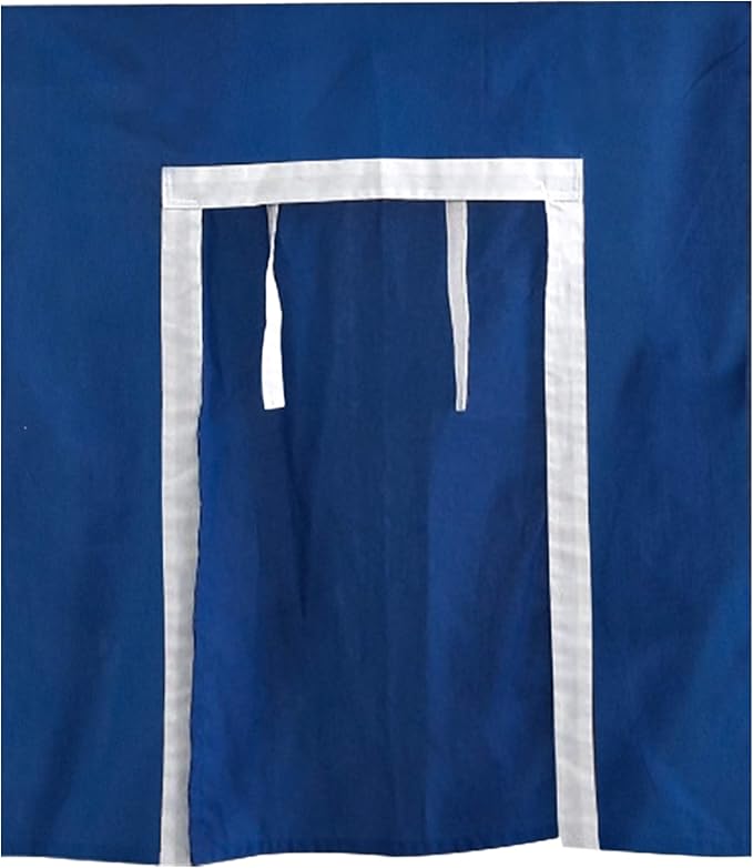 Max & Lily Underbed Privacy Curtain for Low Bunk/Loft Bed, 2 Panel Play Curtain Set - Hot Blue/White Cotton