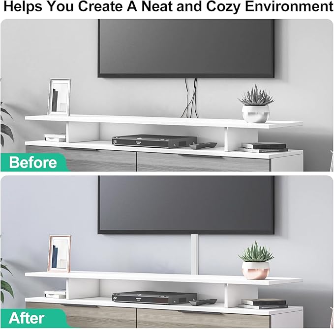 Cord Hider, 85.2in TV Cable Hider, Cord Covers for Wires on Wall, Wire Covers for Cords on Wall, Self-Adhesive Wire Hider for TV on Wall Cable Management, 6 x L14.2 x W0.94x H0.55in - White