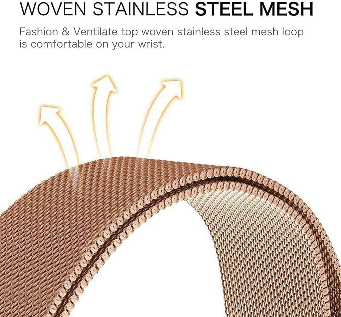 E ECSEM Metal Loop Bands for iTouch Sport 4, Adjustable Stainless Steel Replacement Wristbands with Quick Release