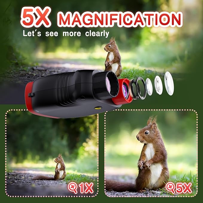 Night Vision Goggles for Kids Gifts with 32GB Card,Birthday Ideas Present 5X Zoom Kids Camera Night Vision Binoculars