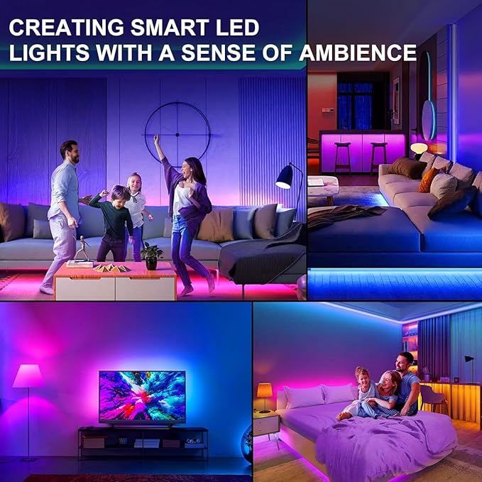 TV LED Strip, 3.28ft Smart RGB LED Lights for 24-32 Inch TVs, Music Sync Bluetooth App & Remote Control, USB-Powered for Gaming, Bedroom, PC, Home Theater