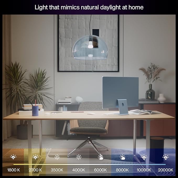 Philips Hue Smart LED A19 Bulb, White & Color Ambiance, E26 Base, 7.2W, Full Spectrum Light 1000K-20000K, 810 Lumens, Dimmable, Works with Alexa, Google, & Apple Home,1pk