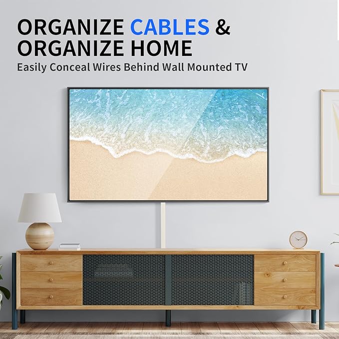 Delamu 236in Cord Hider, One-Wire Cord Covers for Wires on Wall, Easy-to-Install Cable Hiders for Mounted Tv, Cable Management Kit, Cable Raceways, W0.59 H0.4in, Beige