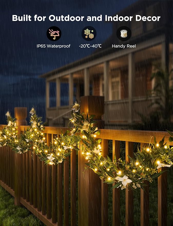 Govee Christmas Lights 66ft, Smart RGBIC String Lights App-Controlled, 125+ Scene Modes, IP65 Waterproof, Sync with Music, Works with Alexa, Holiday Party Decorations Indoor Outdoor