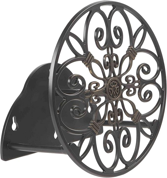 Liberty Garden Products 670 Wall Mounted Decorative Hose Butler, Holds 125-Feet of , Black