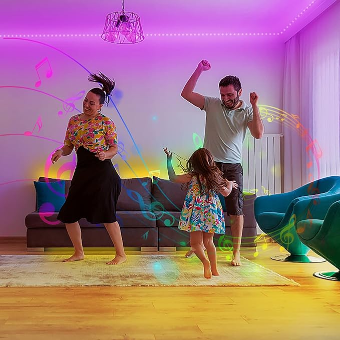 DAYBETTER Led Strip Lights 200 ft (4 Rolls of 50 ft) Ultra Long Smart Light Strips with App Voice Control Remote, RGB Music Sync Color Changing Lights for Bedroom, Kitchen, Party,Home Decoration