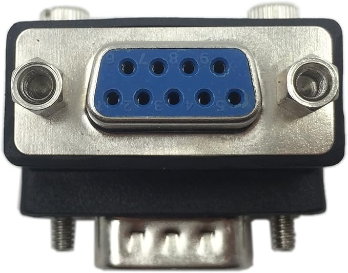CERRXIAN 90 Degree DB9 9 Pin RS 232 Male to Female Serial Gender Changer Extension Cable Converter Adapter Coupler