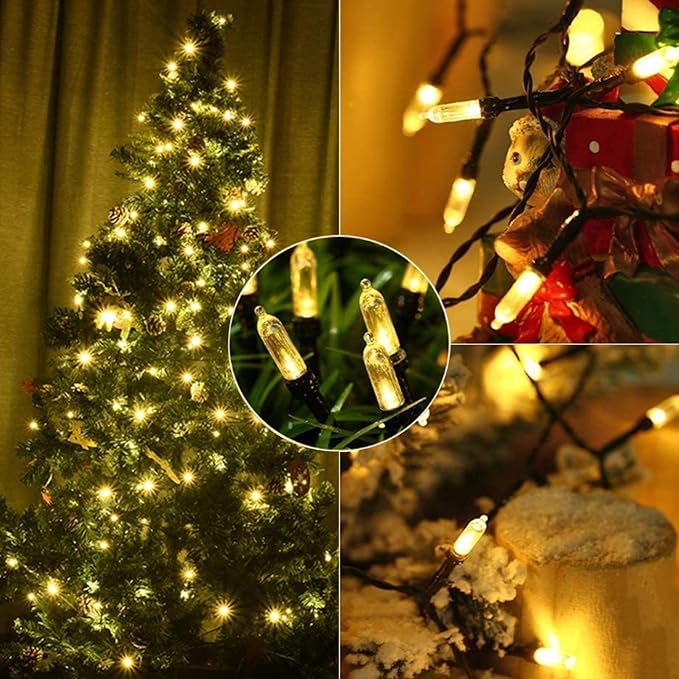Christmas Lights, Battery Operated String Lights 18ft 50 LED Mini String Lights, Waterproof Lights with Remote Timer 8 Modes, Indoor Outdoor Garden Party Wedding Xmas Tree Decoration, Warm White