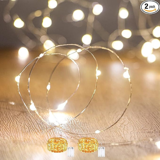 led Fairy Lights Waterproof 16.4ft String Lights Battery Operated for Wedding, Home, Garden, Party, Christmas Decoration, Warm White