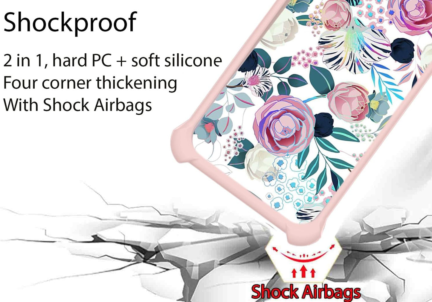 jioeuinly Vortex HD65 Plus Case, Colorful Reflect Light, with Tempered Glass Screen Protector, Ring Support