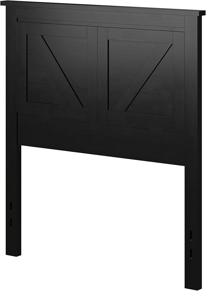 Glenwillow Home Farmhouse Style Wood Panel Headboard in Black - Twin Size