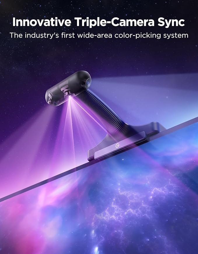 Govee TV Backlight 3 Pro with HDR Triple Camera, 16.4ft 5-in-1 RGBWWIC LED Strip Lights That Change with 75-85 Inch TVs, 75LEDs/m, Supports AI Filter, Smart App and Voice Control, DreamView Sync