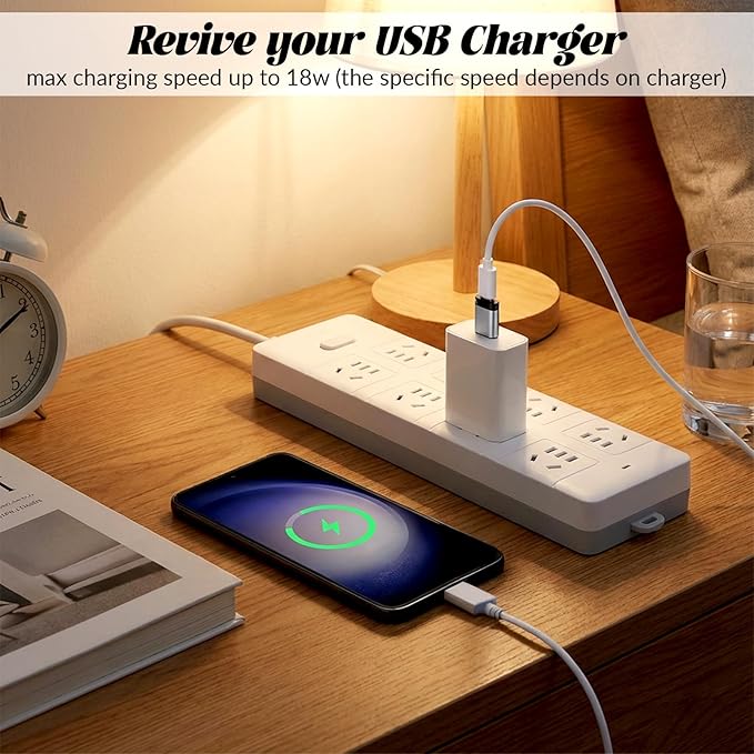 2 Pack USB C Female to USB Male Adapter, USB2.0 Converter, Type C to-USB a Charger Cable Converter for Laptop Car Charger Headphone Computer Hub