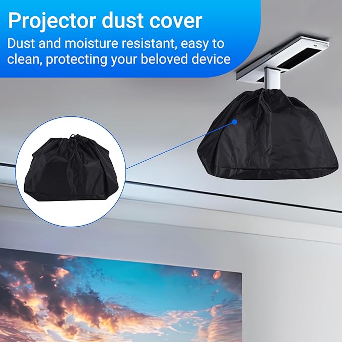 Projector Cover, Mini Projector Cover Is Made Of Uv-Resistant Oxford Cloth, Projector Dust shield Is Suitable For Ceiling Mounted And Outdoor (13.7x13.7x8.6in)