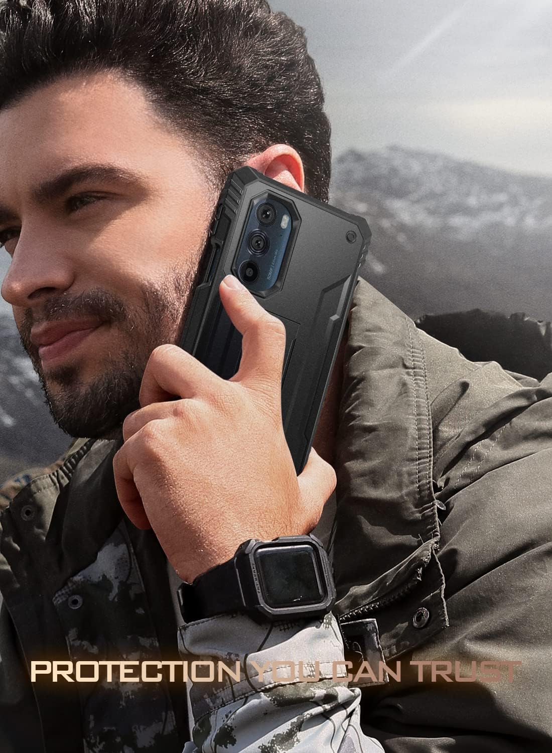Poetic Revolution Case for Moto Edge Plus 5G (2022) - XT2201, Rugged Full-Body Cover with Kickstand & Screen Protector,