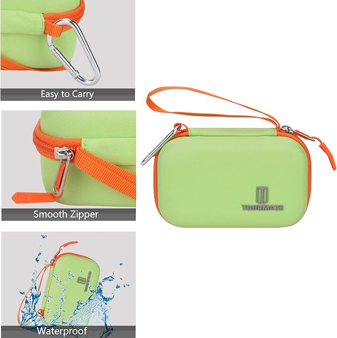 Hard Case Compatible for Moonlite Mini Projector and Story Reels, Storybook Projector Protective Storage Shell, CASE ONLY (Green&Orange)