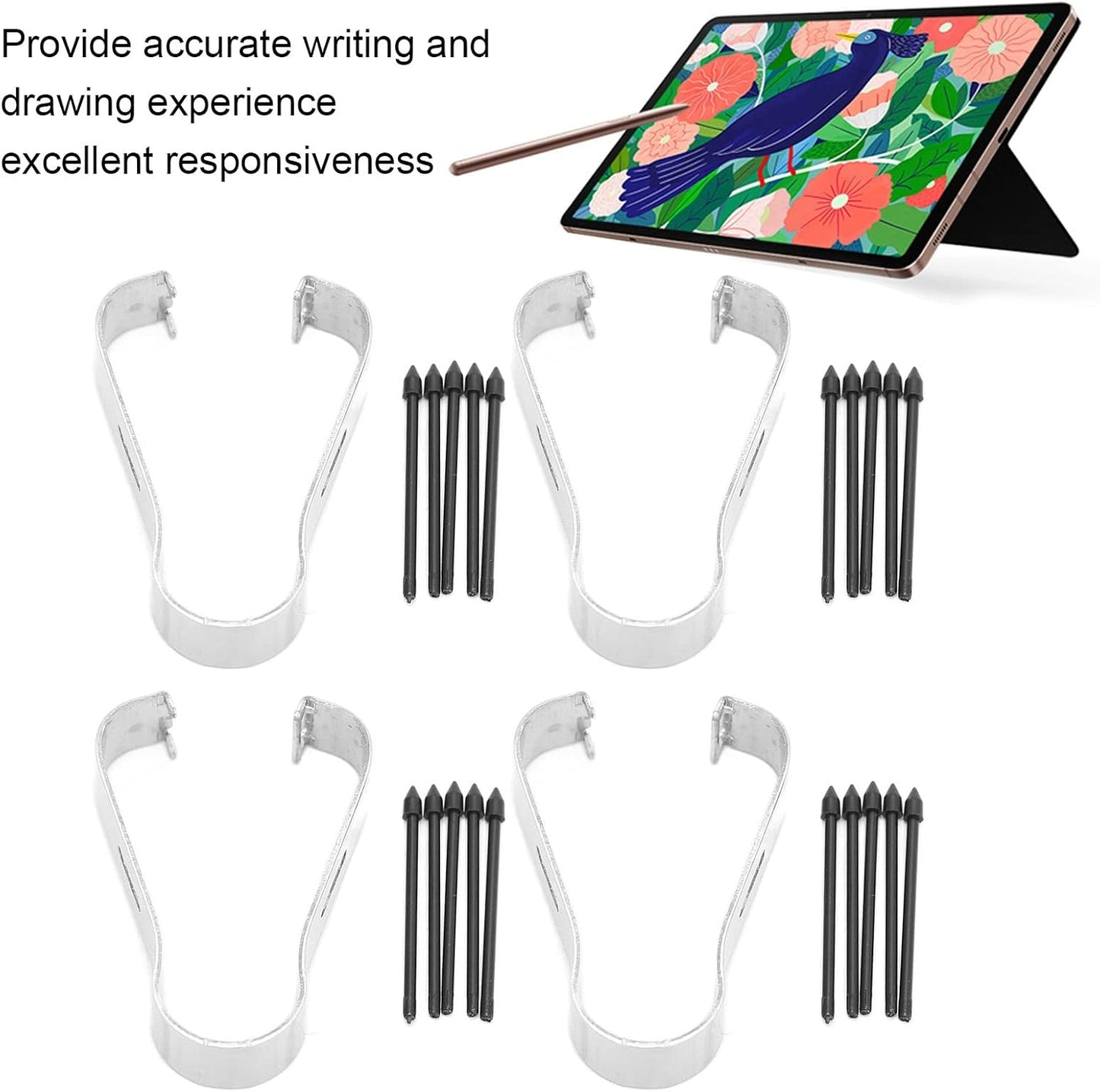 Ponta S Pen for Tab S7, Stylus Pen Tips Replacement, High Sensitivity Nibs for S6 S7 S7+ Note10 Note20 (Black)