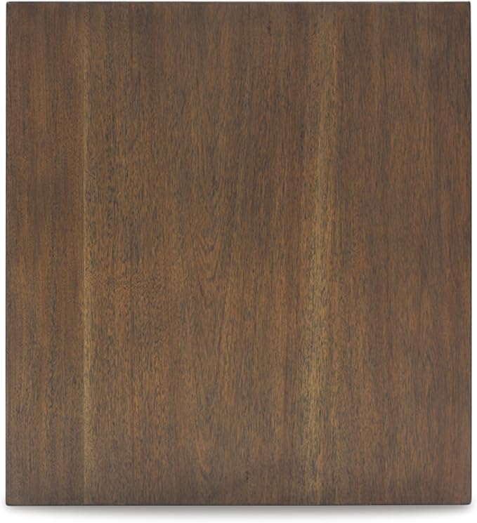 Signature Design by Ashley Moriville Rustic Farmhouse End Table with Dual Cabinet Doors, Brown