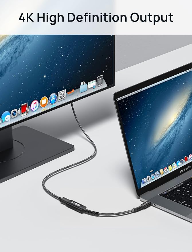 JSAUX USB C to HDMI Adapter, 4K USB Type C to HDMI Female Adapter [for Thunderbolt 3] Compatible with iPhone 15 Pro Max/15 Plus, MacBook Pro/Air, Surface, Galaxy S21 S20 Ultra, Dell XPS 15-Black
