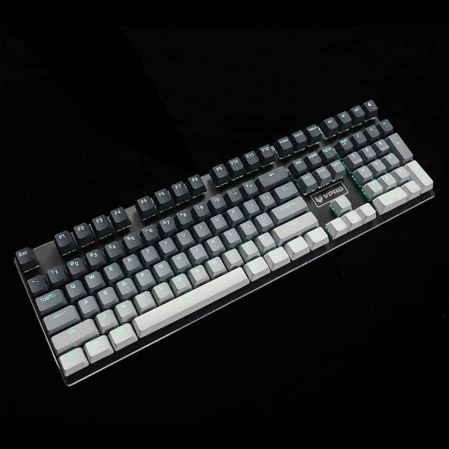 YMDK Double Shot 108 Dyed PBT Keycap Set, Rainbow Carbon Sunset Backlit for MX Switches (Polar Day)