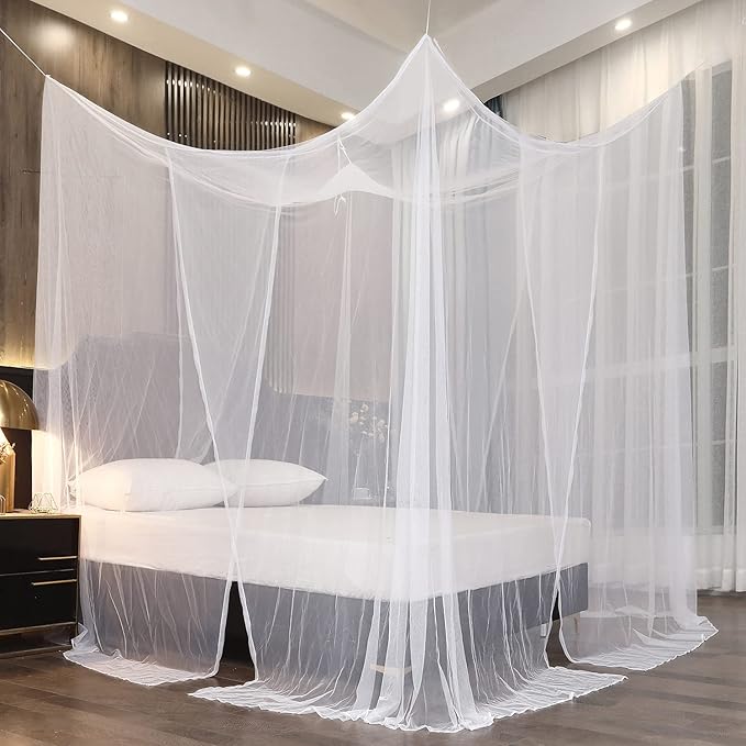 Mengersi Elegant Mosquito Net Canopy Bed Curtains Twin to Twin XL Size Bed,Netting Curtains for Camping, Patio,Indoor Outdoor Net (80x40x80, White)